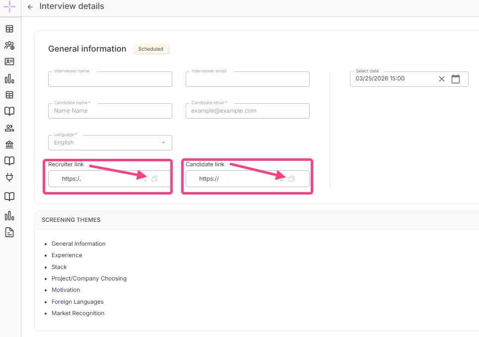 Create P2P from template: save and get links