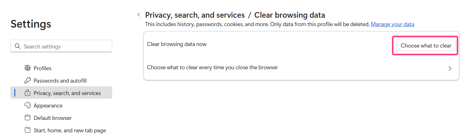 Select the All time time range in Microsoft Edge