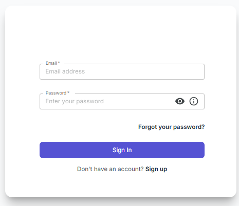 Recruiter sign-in form
